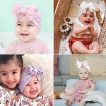PALAY® 9PCS Baby Cap for 3-6 Months, Soft Baby Turban Cap for Baby Girl Boy, Stretchy Big Bow Baby Caps for Born 0-3 Months, Breathable Lovely Newborns Infant Hat Shower Gifts