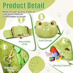 PALAY® Girls Sling Bag Cute Plush Frog Shoulder Bag Sling Bag Crossbody Bag with Adjustable Shoulder Strap Kawaii Fashion Casual Shoulder Bag for Daily Small Phone Bag Gift for Girls