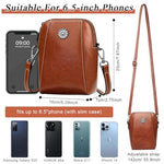 PALAY® Small Women Crossbody Phone Bag Vintage Brown PU Leather Shoulder Bag Fashion Women Small Sling Bag Phone Pouch Purse Bag