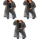 PALAY Rain Coat for Outdoor Use with Snap Button Closure and Drawstring Hood | 6PCS EVA Waterproof Free Size Black