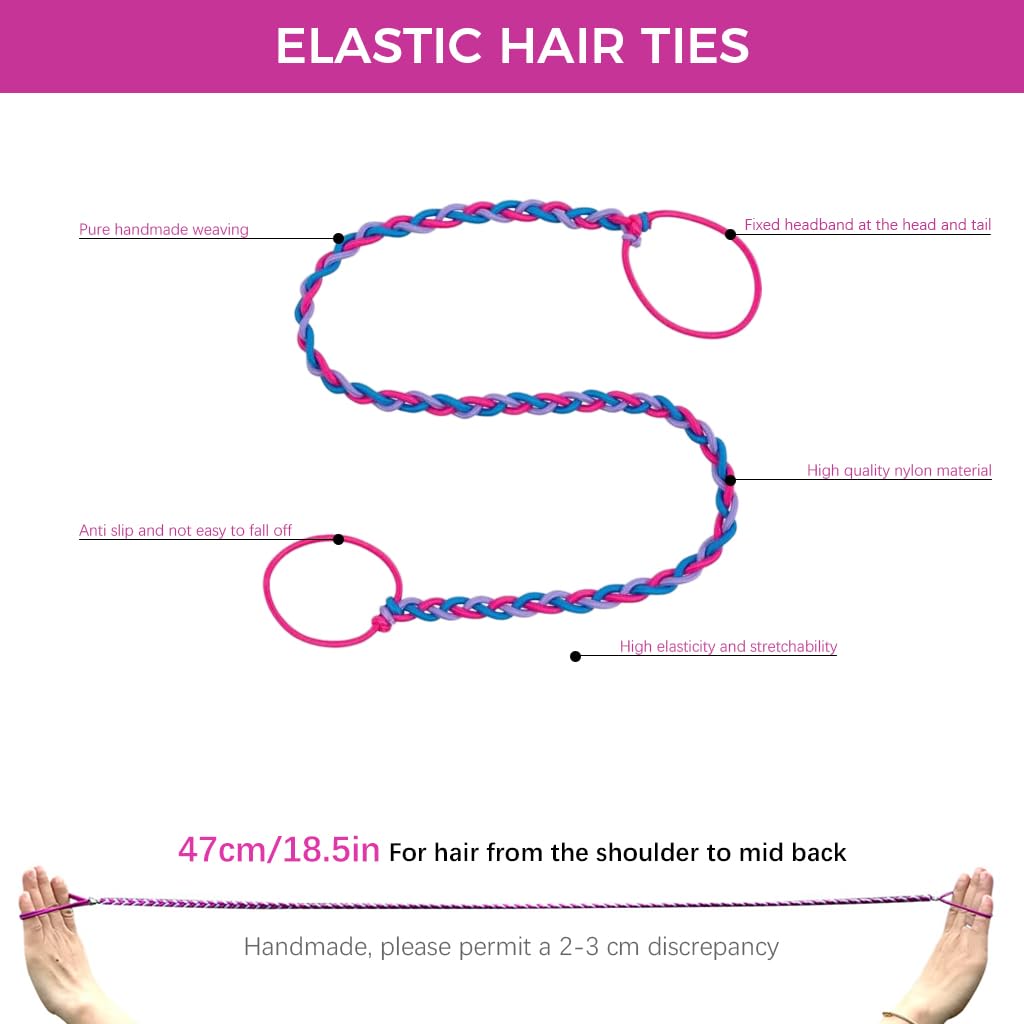 PALAY Hair Ties for Women with Dual End Ring Design and Triple Color Weave | Tangle Free Elastic Bands for Sports