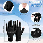 PALAY® Spandex Sun Protection Gloves Women Non-Slip Touch Screen Sun Gloves, Summer Ice Silk Cooling Gloves, Outdoor Breathable Gloves For Cycling Driving Fishing - Black