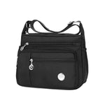 PALAY® Women Shoulder Bag Crossbody Bag Nylon Waterproof Bag Multi-pocket Women Sling Bag with Adjustable Shoulder Strap Fashion Bag for Women Satchel Handbag, Black, 25x21x10cm