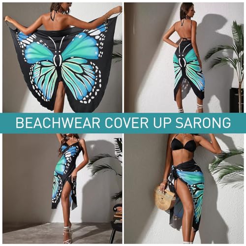 PALAY® Beach Wear for Women Butterfly Print Beach Dress for Women Butterfly Swimsuit Cover Up Lightweight Beach Outfits