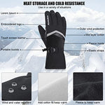 PALAY® Professional Winter Gloves for Skiing, Warm Riding Gloves Touch Screen Finger Anti-slip Design, Ski Gloves, Bike Gloves Windproof Waterproof Riding Gloves for Men(L)