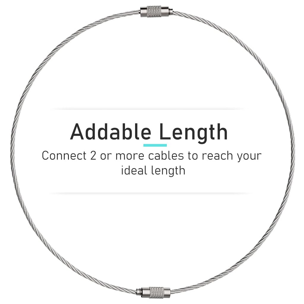 PALAY Keyring Set for Keys and Luggage Organization with Secure Locking Mechanism | 20pcs 15cm Stainless Steel Loops