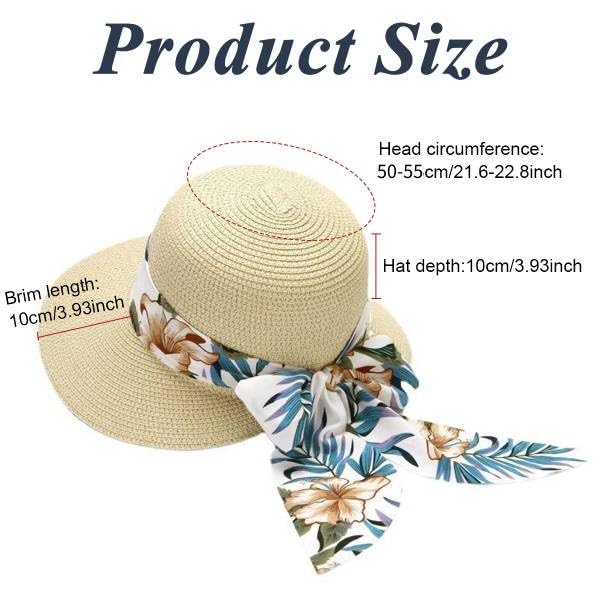 PALAY Womens Straw Hat for Summer with Wide Brim UV Protection and Floral Bow Ribbon | Beige 3 PCS Lightweight Breathable Beach Cap