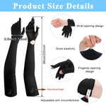 PALAY Hand Gloves for Sun Protection with Arm Sleeves featuring Cooling Nylon Ice Silk for Women | Black & Pink