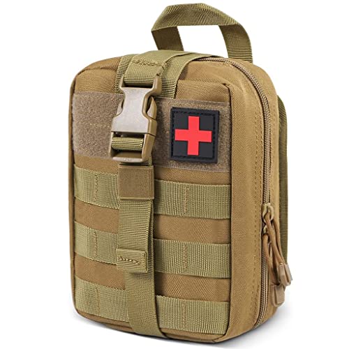 PALAY® Metallic Medical Molle Pouch Tactical,1000D Nylon First Aid Pouch,Big Capacity EMT Pouch Utility,Heavy Duty Military Grade Rip Away Ifak Pouch for Home and Outdoor Activities