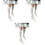 PALAY Lace Topped Calf Length Socks for Girls with Kawaii Bow Design 3 PCS | Lolita Fashion