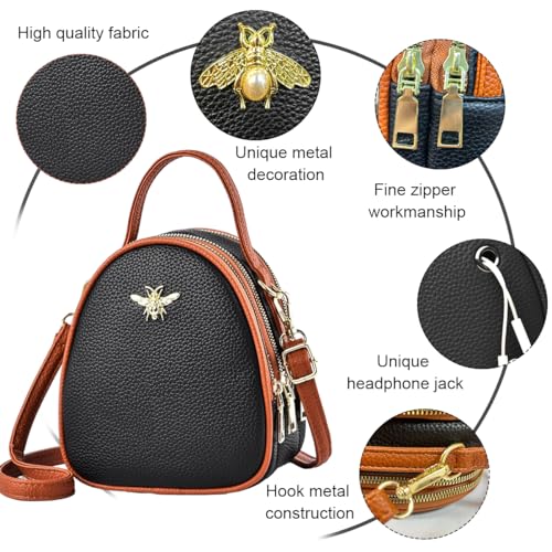 PALAY® Women Sling Bag Fashion PU Daily Bag Small Crossbody Bag Shoulder Bag Hand Bag for Women Multi Layer Sling Bag with Detachable Shoulder Strap