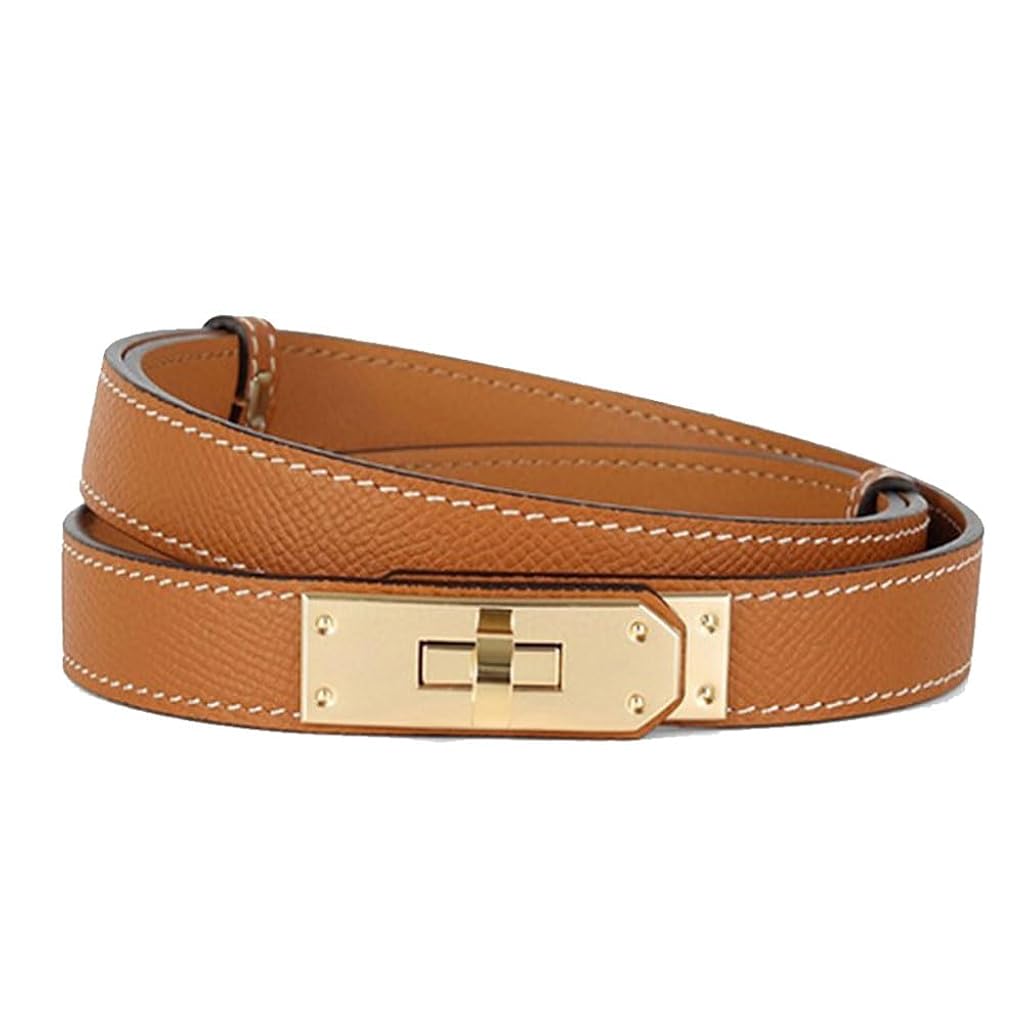 PALAY® Waist Belt for Women Dresses, Fashion Ladies Belts for Women, PU Leather Slim Women Belts for Dress, Alloy Turn Lock Buckle Belt for Blazer, Suit, Dress, Gown (Brown, Fit Waist 65-105cm) 3 PCS