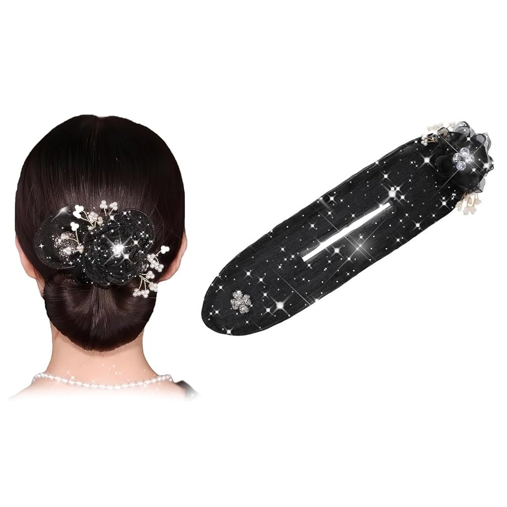 PALAY Hair Bun Maker with Flexible Wire and Soft Foam for Women featuring Floral Pearl Design