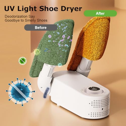 PALAY® Electric Shoe Dryer- Folding Boot Dryer for Work Boots, Shoe Dryer and Deodorizer, Smart 4-Timer Control, Safe 48°C Heat, Quick Drying 360° Air Circulation Shoe Dryer for Shoes, Boots, Gloves