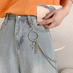 PALAY Pants Chain with Clip Fastening for Punk Dancer and Biker Style | 60–80cm Silver Metal