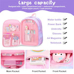 PALAY® School Backpacks For Girls Gift For Kids 6-12 Years Old Pink 3 PCS
