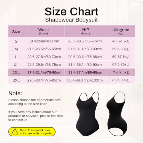 PALAY® Tummy Control Shapewear Bodysuit for Women Butt Lifter Panties Stretch Slimming Body Shaper- Black L