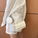 PALAY Women Bag for Everyday Use with Detachable Webbing Strap and Phone Pouch | White PU Crossbody Purse