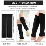 PALAY® Leg Warmers for Women Juniors Fashion Ribbed Knitted Calf Length Stocking Boot Socks Cuffs Fall Winter Leg Warmer for Party Sports Yoga - Black