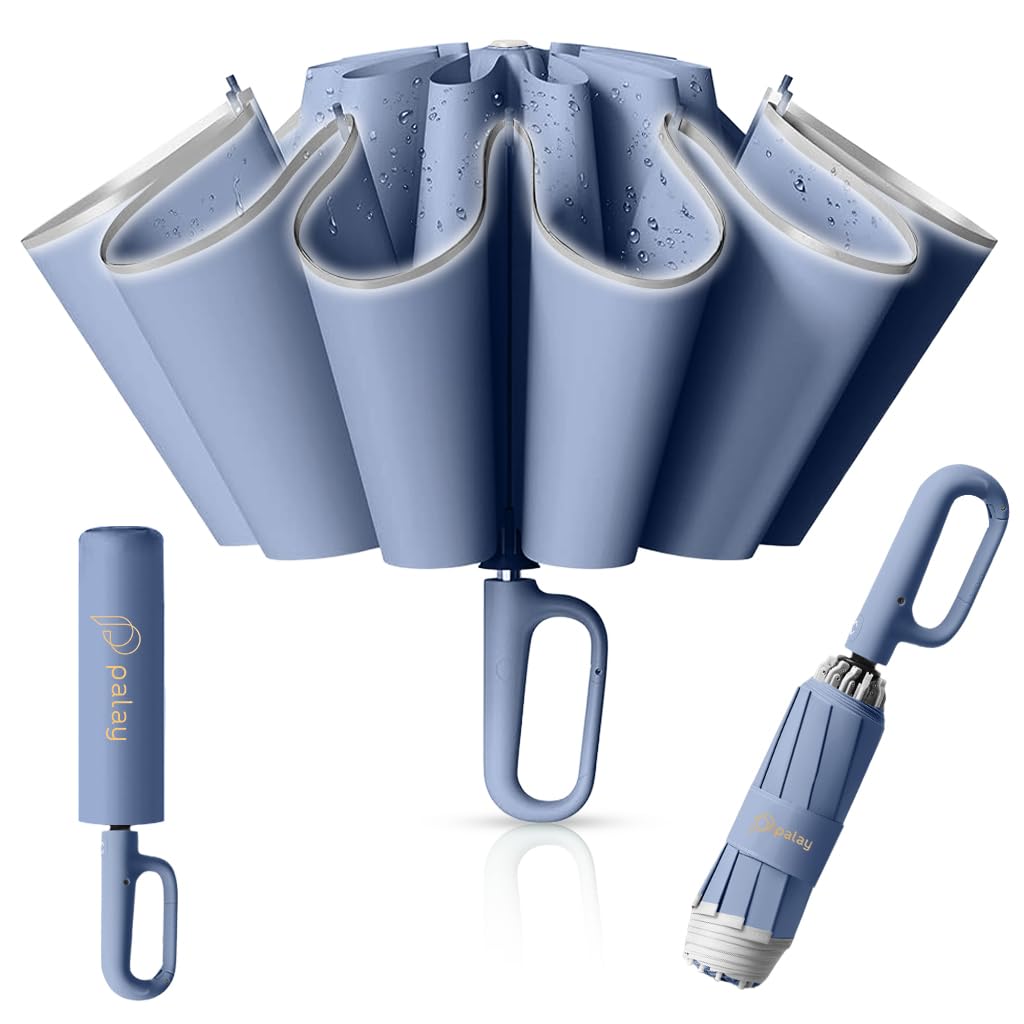 PALAY Large Umbrella for Travel with 125cm Canopy and Award Winning Carabiner Handle | 99% UV Shield