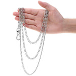 PALAY Pants Chains Set for Women with Lobster Buckles and 3Pcs 44cm Stainless Steel Layers