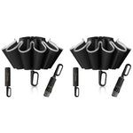 PALAY Umbrella 50 Inch Travel Model with Reflective Strip and Carabiner Handle | Black