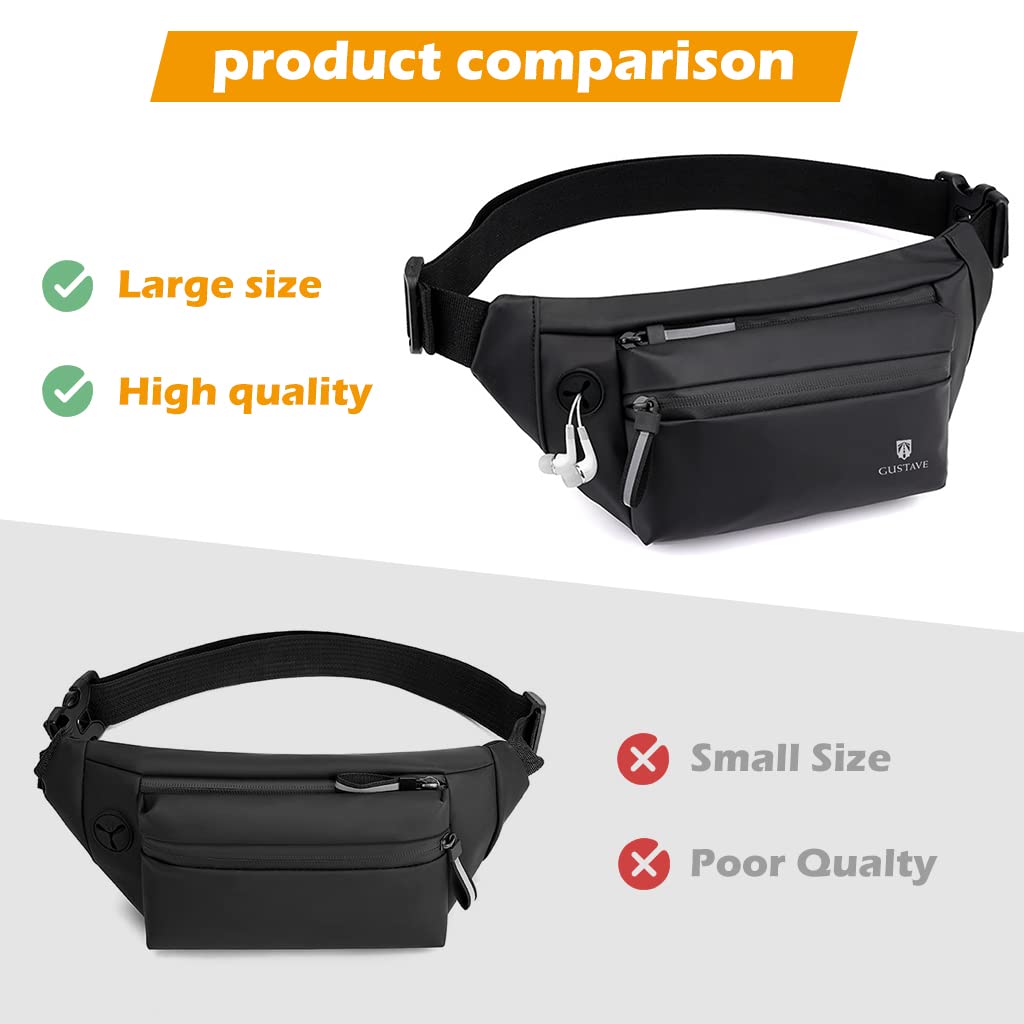 PALAY® Large Fanny Pack Cross Body Travel Bag BumBag Waist Bags Men Women Waterproof Sling Backpack Chest Bag