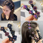 PALAY® 4 Pcs Hair Braid Accessories Hair Sectioning Clamps Sparkling Crystal Stone Hairpins Braided Hair Clips Girls Fashion Hairdressing Styling Tools, Multi