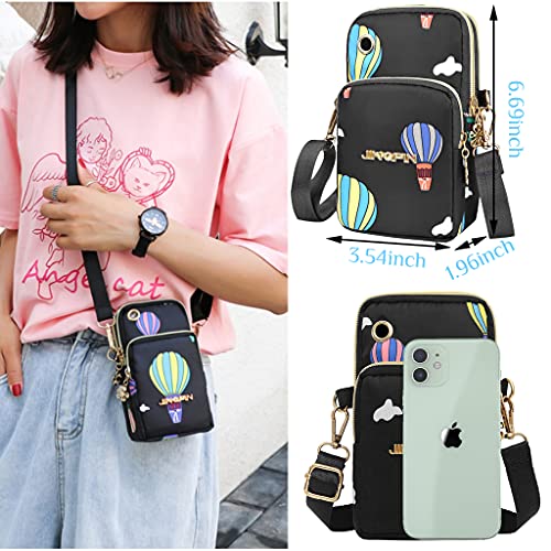 PALAY® Small Cross Body Bag, Multifunction 3 Layer Mini Crossbody Shoulder Bag Phone Purse Armband with Headphone Port for Teens Girls Women