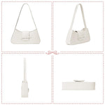 PALAY Shoulder Bag for Women featuring Bow Charm and Snap & Zipper Closure | 27x14cm Patent Leather
