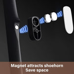 PALAY Shoehorn for Easy Wear with 24.6 in Ergonomic Handle and Magnetic Wall Hook | ABS Black