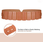 PALAY Brown Belt for Women featuring Metal Interlocking Buckle Design and PU Leather | 3PCS 23–33 in