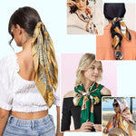 PALAY® 3Pcs Silk Scarf for Women Stylish Satin Neck Head Scarf for Women Summer Bandanas for Women Fashion Print Silk Scarves for Women 35 In Square Scarves for Women Gift Comfy Beach Hair Scarf X3