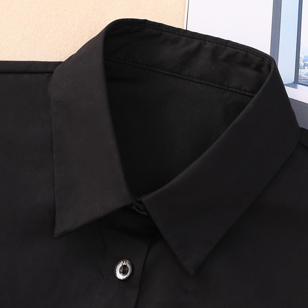 PALAY® Detachable Collar for Women Black Fake Collar Cotton Half Shirt False Collar Detachable Collar Shirt for Office Women, Lady Detachable Dickey Tops Collar for Girls and Women