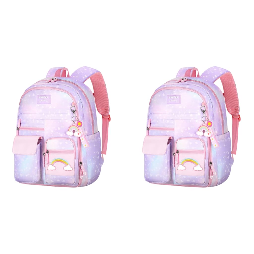 PALAY School Backpack for Girls with 32x28x45cm Capacity and Ergonomic Straps | Pink Set
