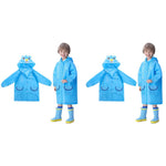PALAY Raincoat for Kids with Hood and Pockets 2 PCS Polyester Ponchos | Bright Cartoon Design