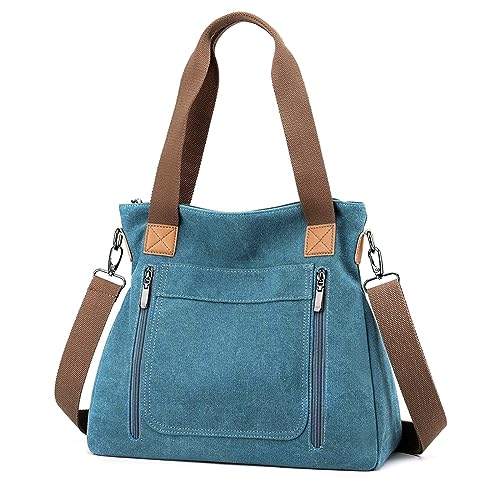 PALAY® Handbags for Women Canvas Tote Bag Large Capacity Hobo Bags for Women Girls with Detachable Shoulder Strap Women Bag for Shopping, School