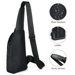 PALAY® Black Chest Bag for Men Crossbody,Women Shoulder Nylon Bag with Cable Vent,Adjustable Strap for Commuting,Travel,Outdoor Activities,Cycling