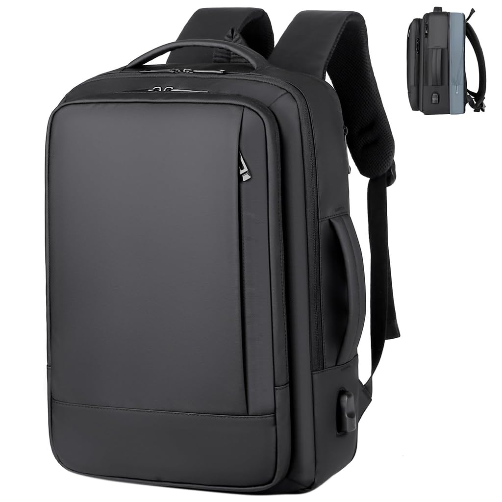 PALAY Backpack Bag for Men with USB Charging Port and Padded 17 in Laptop Compartment | Expandable 30–35L Waterproof Design for Business Travel