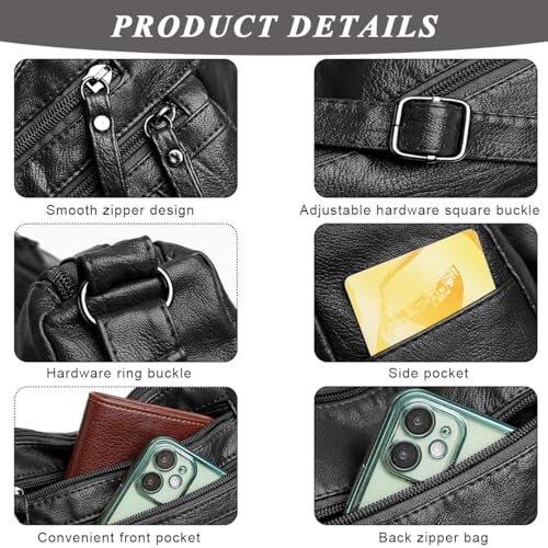 PALAY® Fashion Shoulder Bag for Women PU Leather Multi-Layer Compartment Sling Tote Crossbody Pouch Causal Travel Daily Commuting 2 PCS