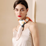 PALAY Square Polyester Scarf for Women with Satin Silk Feel 22×22 in | Soft Printed Wrap