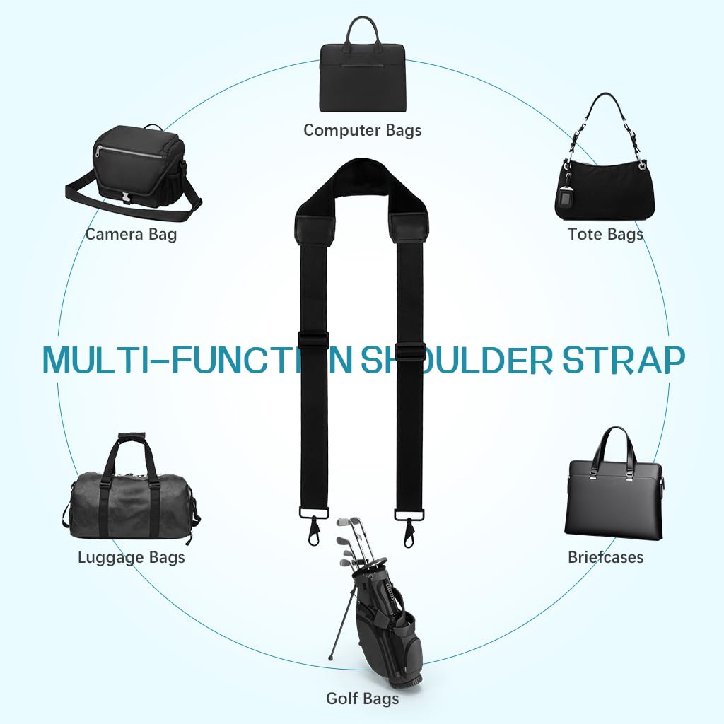 PALAY Shoulder Strap for Laptop and Camera Bags with Neoprene Padding and Metal Swivel Hooks