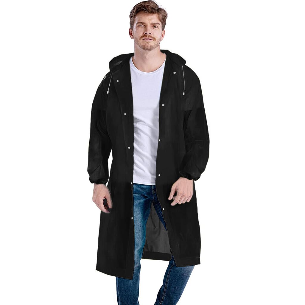 PALAY Rain Ponchos for Camping and Hiking featuring Drawstring Hood and 60 in Length