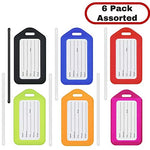 PALAY® 24Pcs Luggage Tags with Strap, Smart Tags for Travel suitcases, Name Tags for Kids School Bags for Easily Identification of Bags Baggage Identification Code with Silicon Band