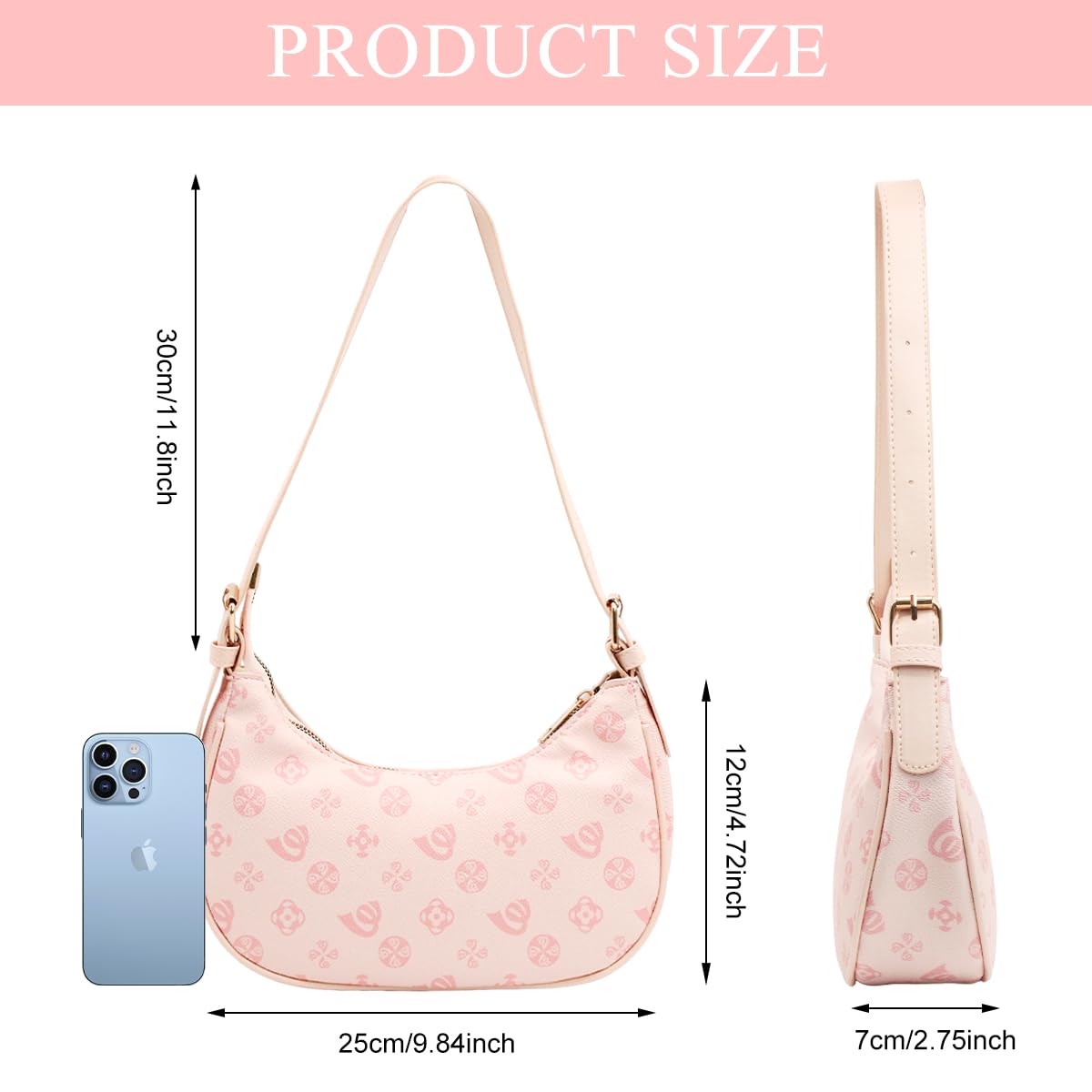 PALAY Women Shoulder Bag featuring Embossed Pattern and PU Leather | Aesthetic Coquette Style