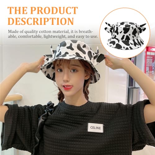 PALAY® Women Sun Hat Bucket Hat Cute Cow Print Beach Hat Summer Hat for Women Adjustable Sun Hat for Women Girls Hat