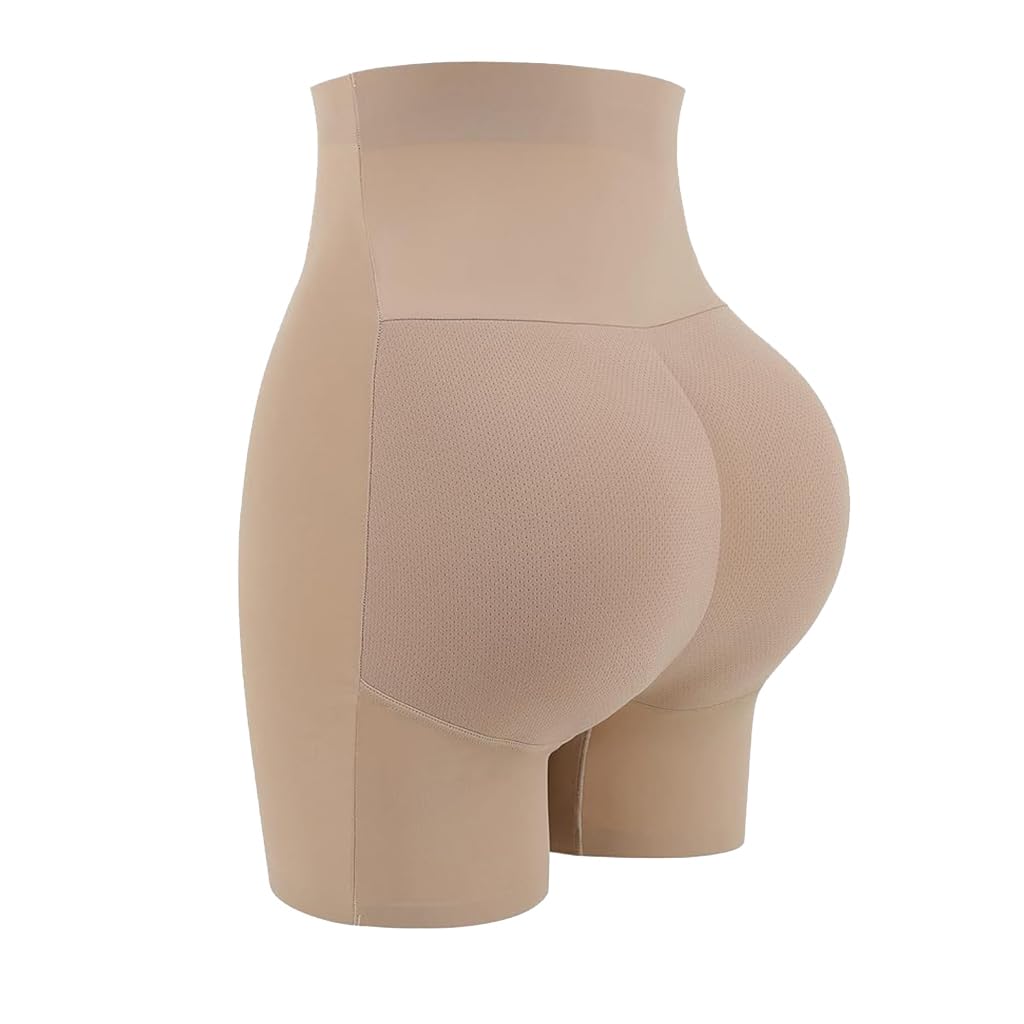 PALAY® Butt Lifter Padded Underwear for Women Hip Pads Enhancer Shapewear Shorts Seamless Tummy Control Panties Shaper Fake Pad, S, Beige