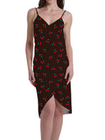 PALAY Beach Wear Dress for Women featuring Cherry Pattern and Quick Dry Polyester Fabric