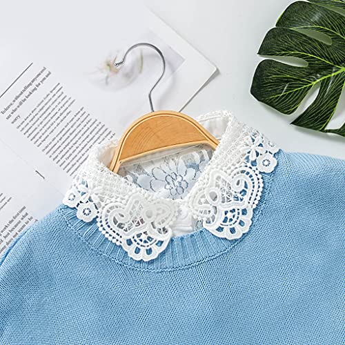 PALAY® Lace Fake Collar Black Detachable Collar Half Shirt Collar for Women Elegant Floral Lace False Blouse Dickey Collar Shirt for Women Girls