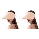 PALAY Straw Cap for Women featuring Wide Brim Sun Protection and Packable Pink 2PCS